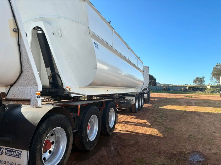 shiny new double carriage trailer clean